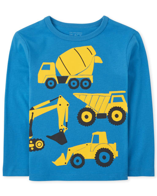 Toddler Boys Construction Truck Graphic Tee