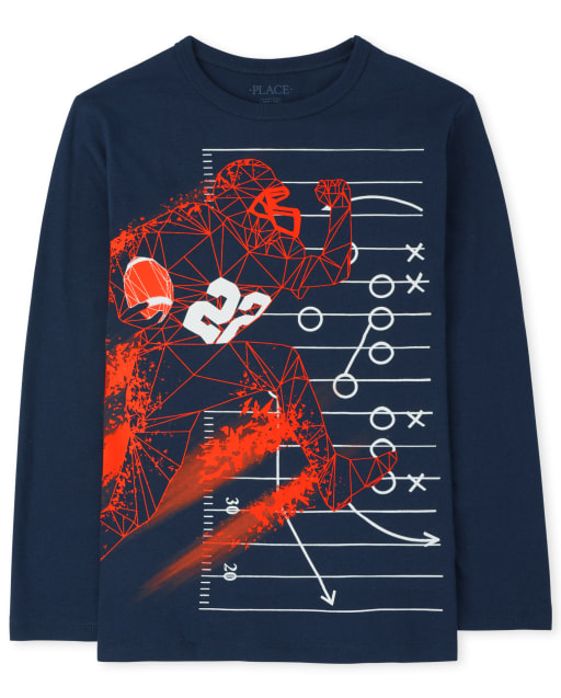Boys Football Player Graphic Tee
