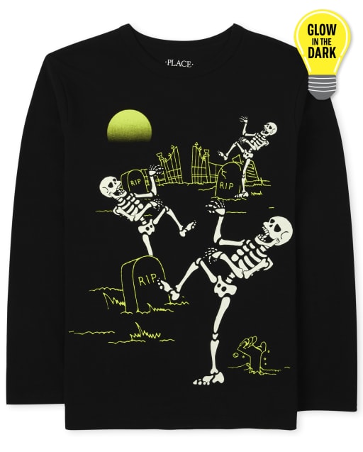 Boys Glow Skeleton Dance Graphic Tee