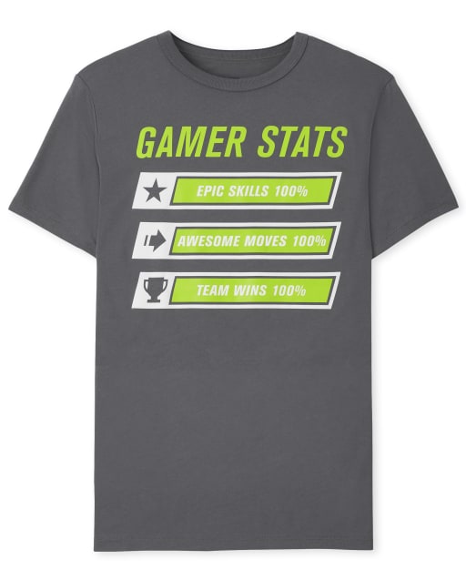 Boys Short Sleeve Gamer Stats Graphic Tee