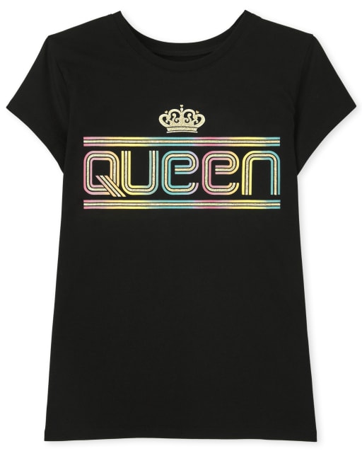 Camiseta con estampado de reina para niñas