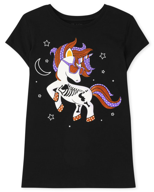 Girls Unicorn Glasses Graphic Tee