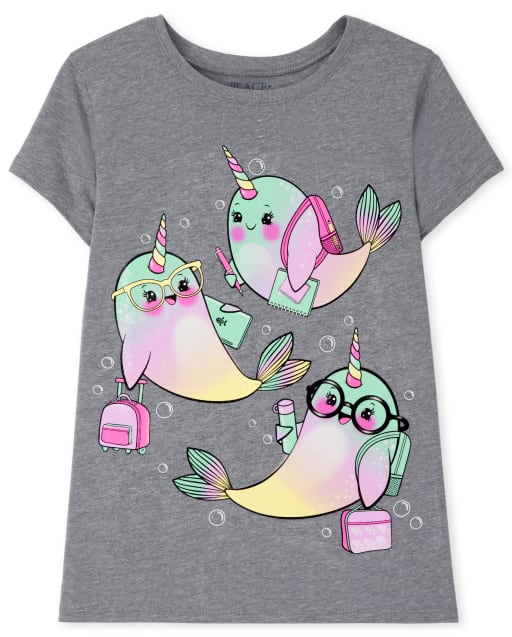 T-shirt graphique Narvals pour filles
