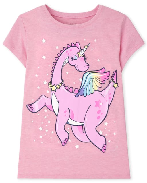 T-shirt graphique dinosaure pour fille