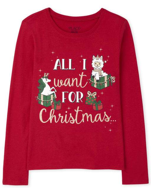Camiseta gráfica Todo lo que quiero para Navidad para niñas