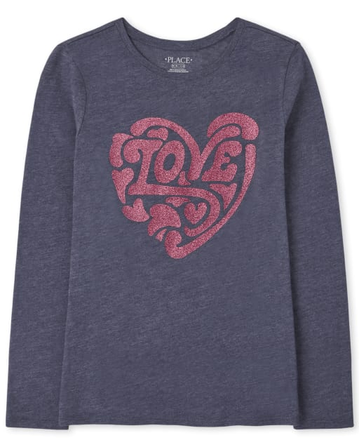 Girls Love Heart Graphic Tee
