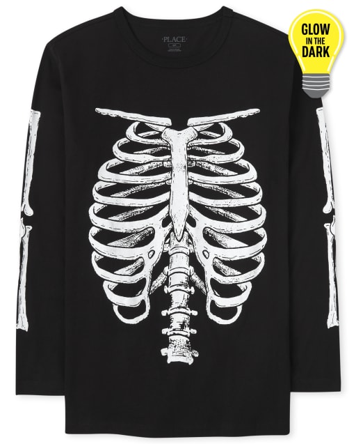 T-shirt graphique papa et moi Glow Skeleton pour hommes