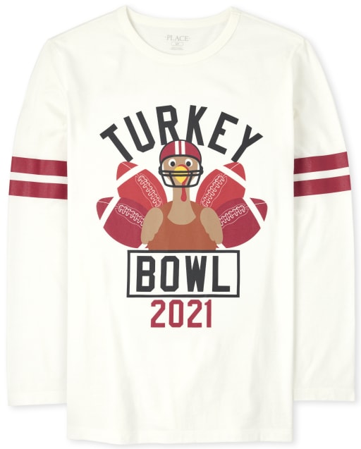 Unisex Adult Matching Family Long Sleeve Turkey Bowl Graphic Tee