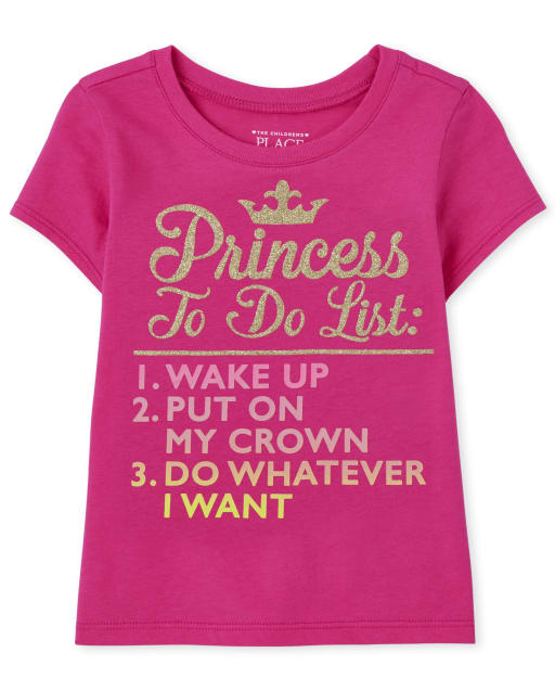 Baby and Toddler Girls Princess To Do List Graphic Tee