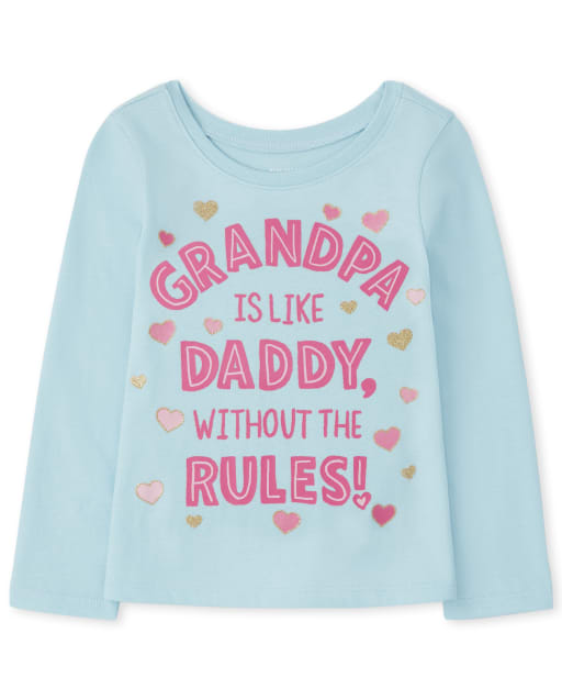 Baby and Toddler Girls Grandpa Graphic Tee