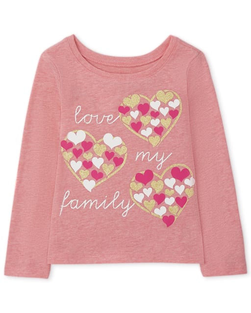 Baby and Toddler Girls Family Graphic Tee