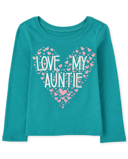 Baby And Toddler Girls Auntie Graphic Tee