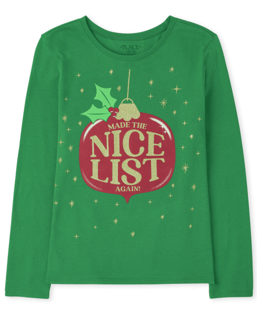 Girls Nice List Again Graphic Tee