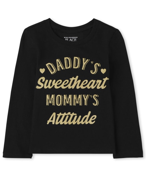 Baby and Toddler Girls Sweetheart Attitude Graphic Tee