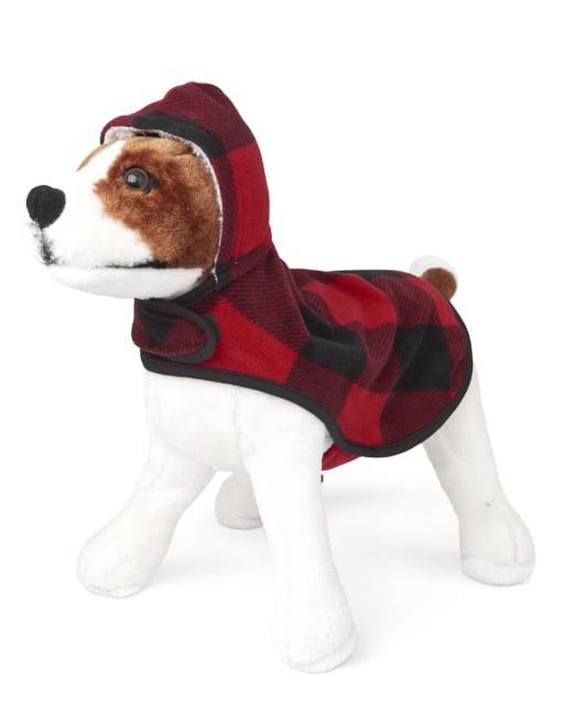 Pijama de forro polar con cuadros de búfalo y oso familiar a juego para perros