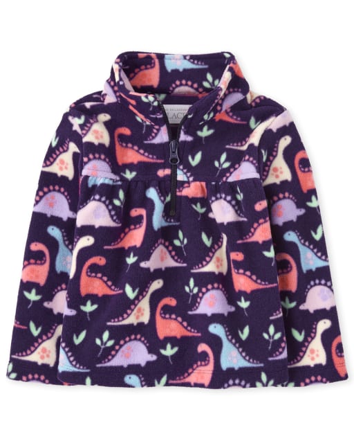 Baby And Toddler Girls Glacier Fleece Half Zip Mock Neck Pullover