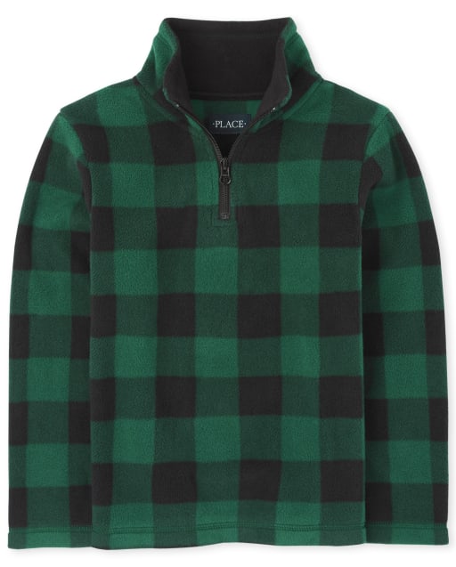 Boys Buffalo Plaid Glacier Fleece Half Zip Pullover