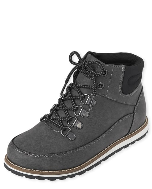 Boys Lace Up Hi Top Boots