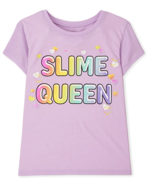 Girls Short Sleeve Slime Queen Graphic Tee