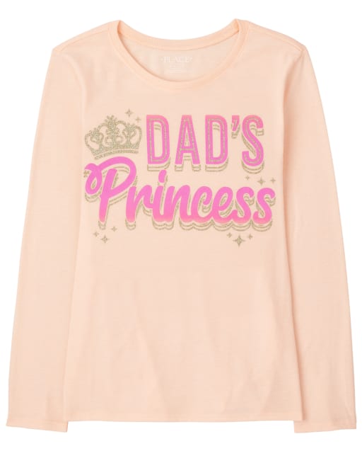 Girls Long Sleeve Dad's Princess Graphic Tee