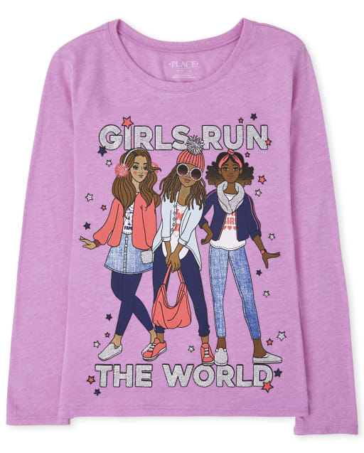 Camiseta con gráfico del mundo de las niñas