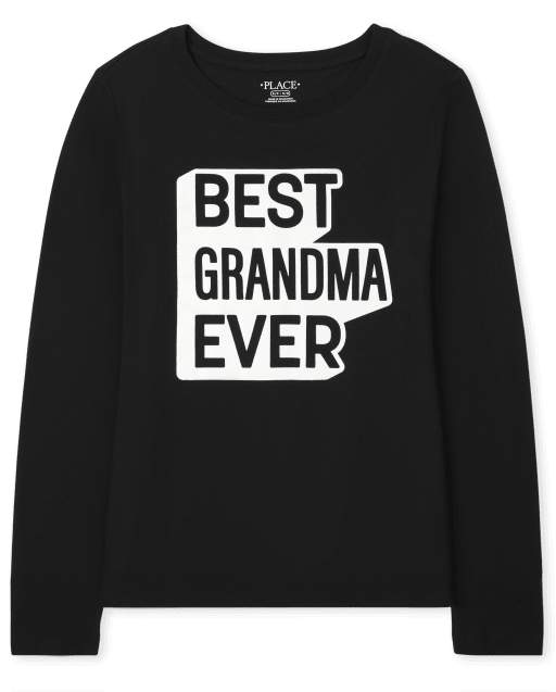 Womens Matching Family Long Sleeve 'Best Grandma Ever' Graphic Tee