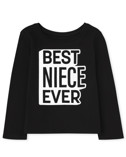 Baby And Toddler Girls Matching Family Long Sleeve 'Best Niece Ever' Graphic Tee