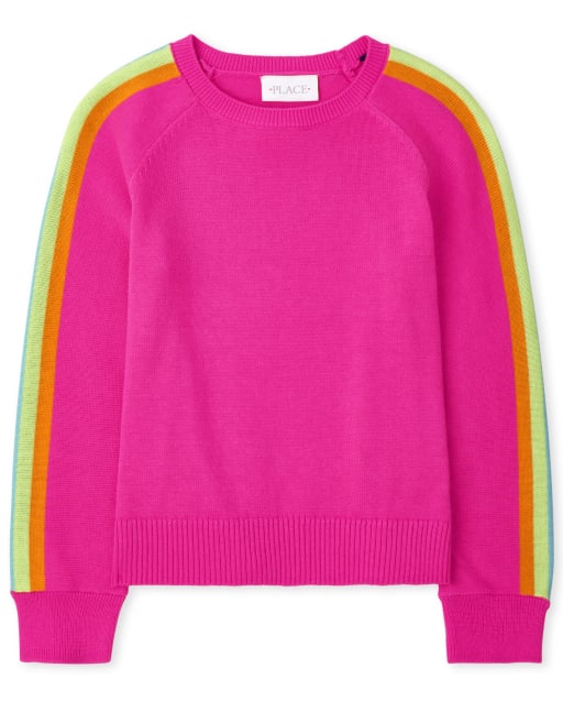 Pull à rayures latérales pour fille
