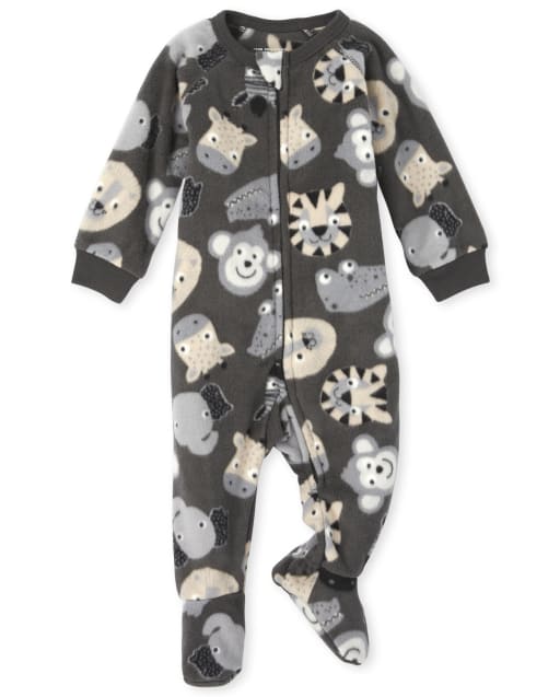 Baby And Toddler Boys Animal Fleece One Piece Pajamas