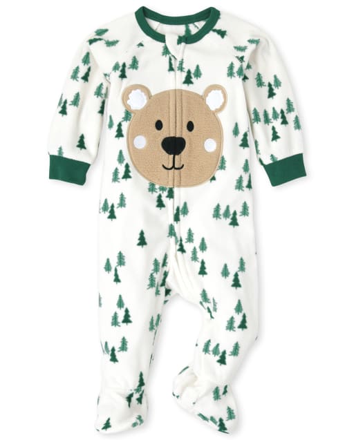 Baby And Toddler Boys Bear Fleece One Piece Pajamas
