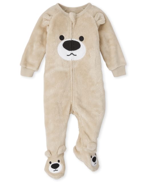 Baby And Toddler Boys Bear Fleece One Piece Pajamas