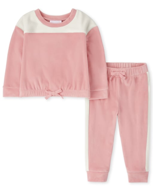 Toddler Girls Colorblock Velour 2-Piece Set