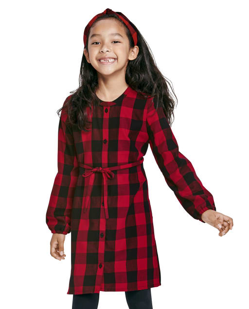 Robe chemise à carreaux Buffalo assortie pour fille