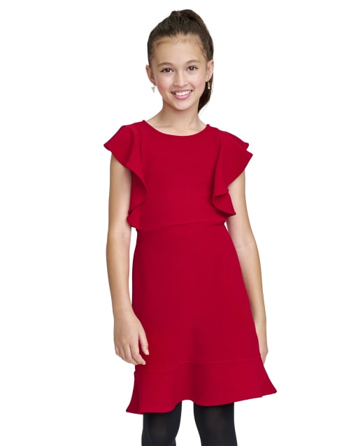 children's place red dress The Childrens Place Baby Toddler Girl Red Dress Christmas Holiday Lined Sz 12 mo