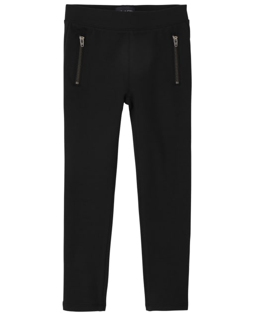 Jeggings de punto con cremallera para niñas
