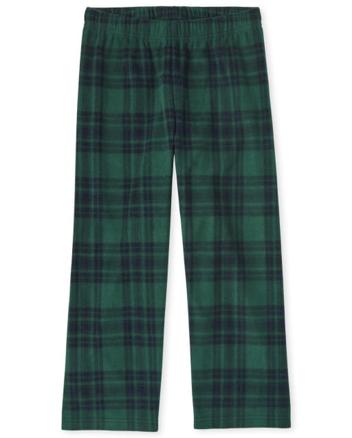 Boys Plaid Fleece Pajama Pants