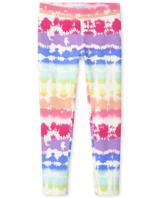 Girls Rainbow Tie Dye Knit Perfect Ponte Leggings