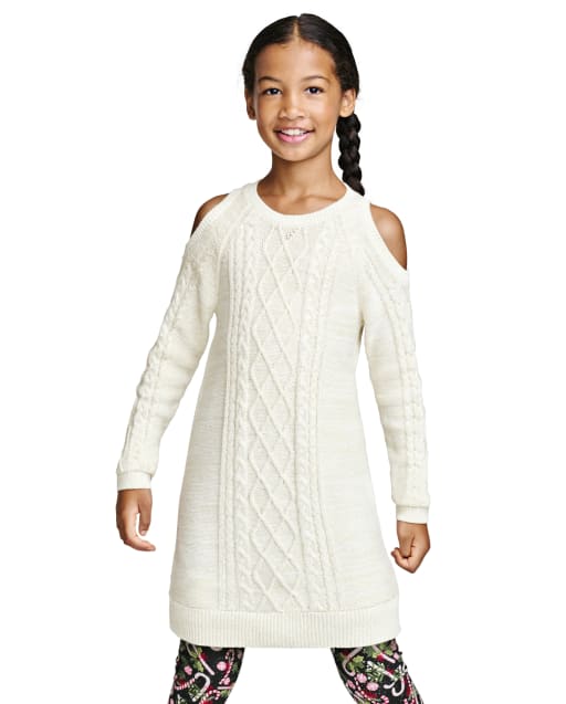 Girls Long Sleeve Cable Knit Cold 