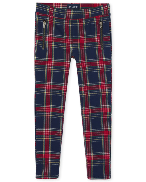 Girls Print Zip Ponte Pull On Jeggings