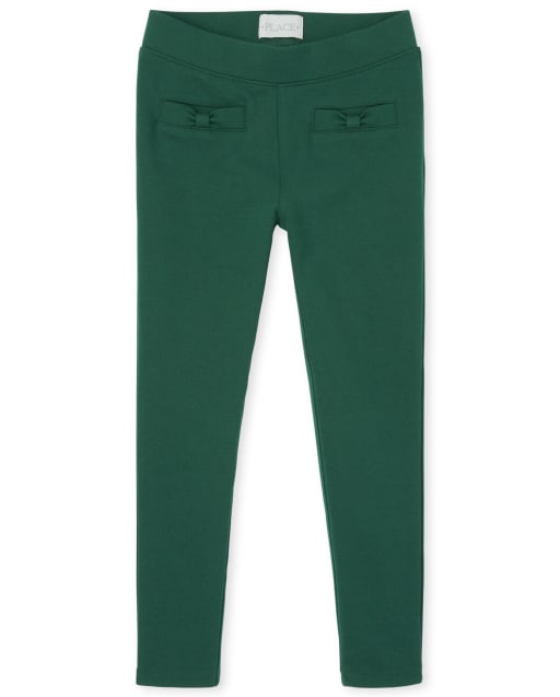 Girls Bow Ponte Knit Pull On Jeggings