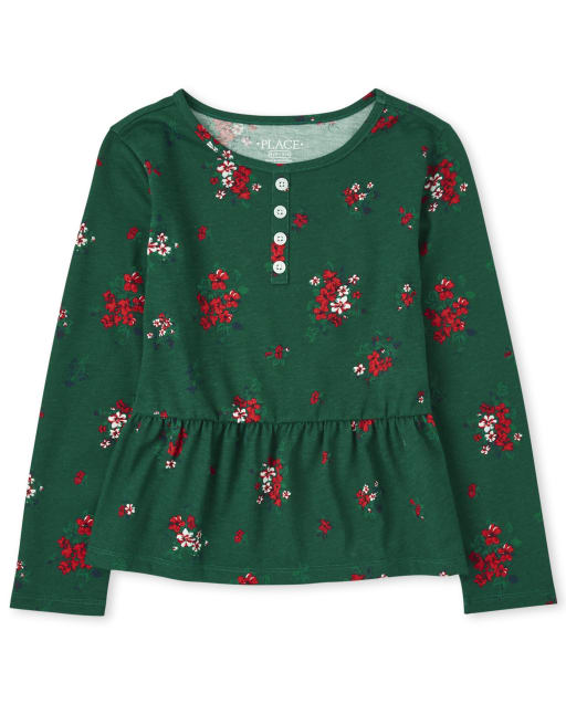 Girls Floral Peplum Top