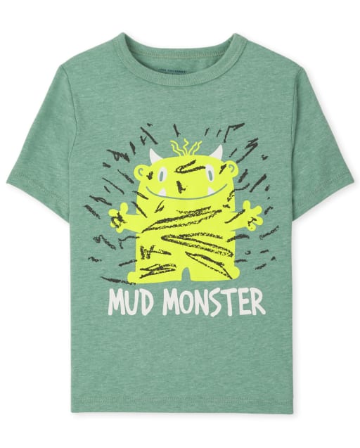 Baby And Toddler Boys Short Sleeve Mud Monster Graphic Tee