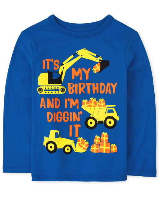 Baby And Toddler Boys Long Sleeve Birthday Graphic Tee
