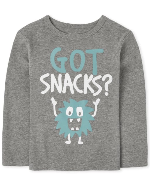 Camiseta estampada con bocadillos para bebés y niños pequeños