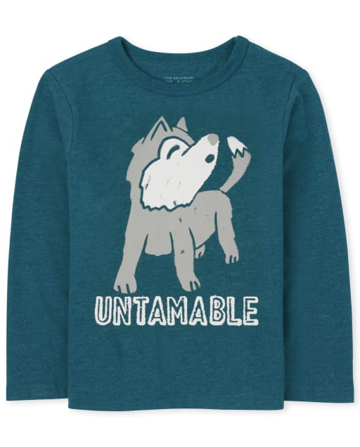 Baby And Toddler Boys Long Sleeve Untamable Graphic Tee