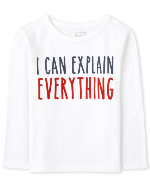 T-shirt graphique pour bébés et tout-petits garçons Explain Everything