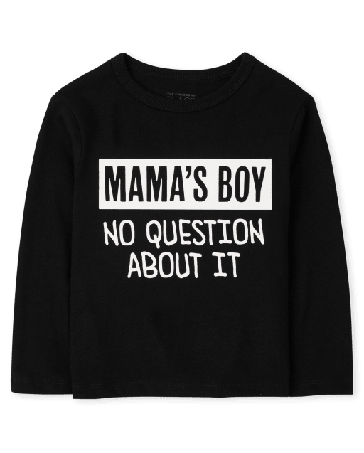 Camiseta gráfica de manga larga para bebés y niños pequeños Mama's Boy