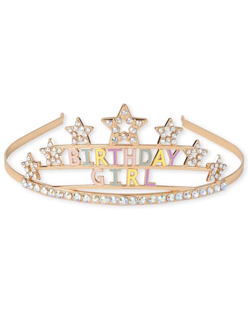 Diadema de metal con tiara para niña 'Cumpleaños'