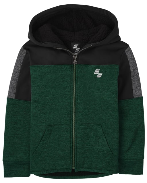 Boys Colorblock Performance Zip Up Hoodie