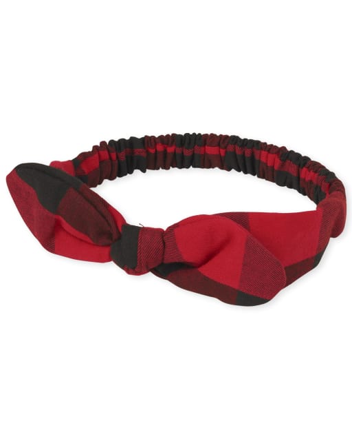 Baby Girls Buffalo Plaid Bow Headwrap